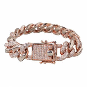 Miami Bracelet Pink Gold Plated